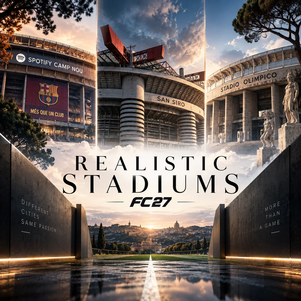 FIFAMAN Realistic Stadiums — 50 stadiums for FC 27